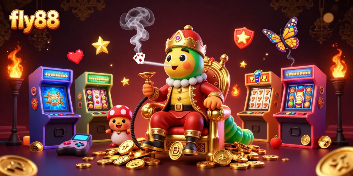 Experience thrilling gameplay with fly88 in a vibrant casino illustration featuring classic elements and characters.