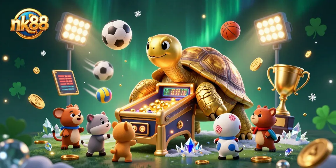 Bet on exciting games at nk88 with a visually stunning casino illustration full of energy and dynamics.