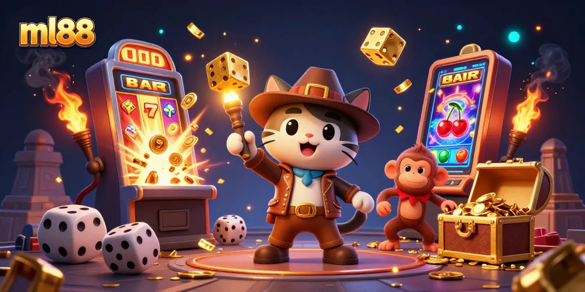 Discover thrilling wins at ml88 with a vibrant casino scene featuring treasure and dynamic gaming elements.