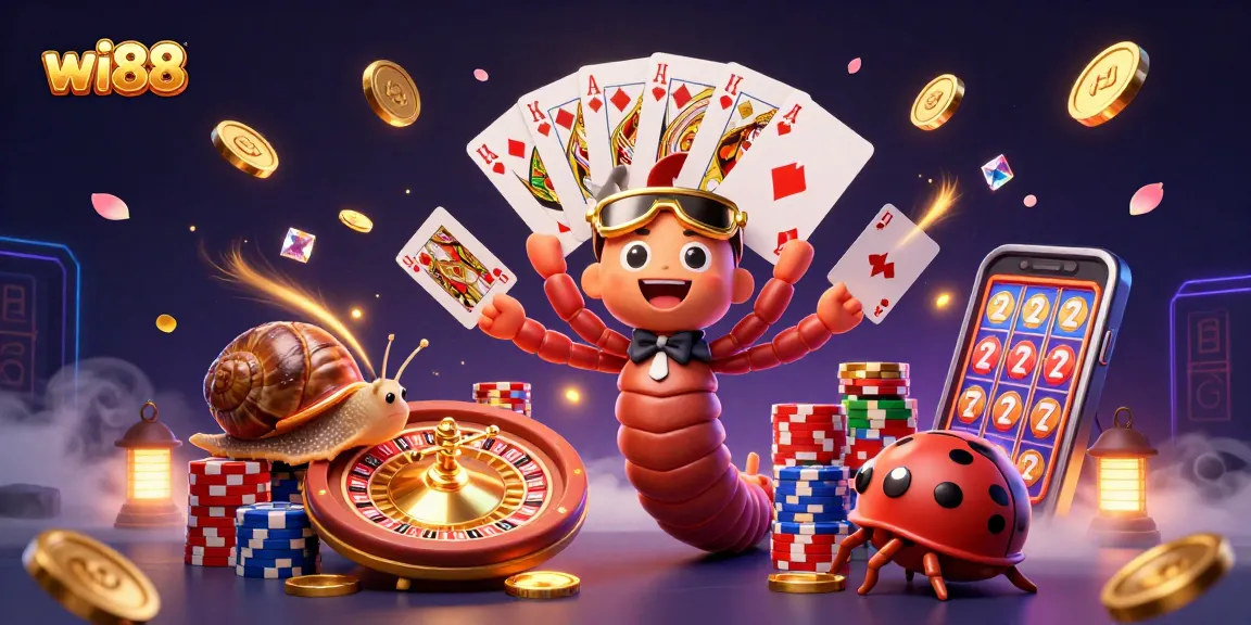 Experience thrilling wins at wi88 with a vibrant casino scene featuring unique characters and dynamic game elements.