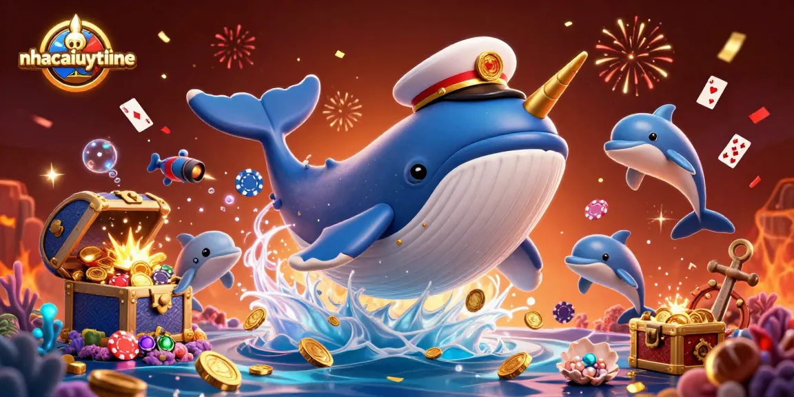 Experience thrilling wins at nhacaiuytinne with our fun 3D illustration of underwater casino adventures.