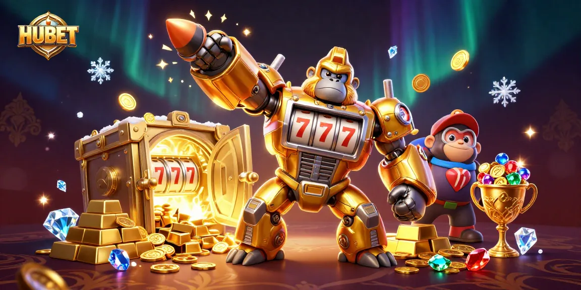 Engage with HUBET's dynamic online gaming experience through an explosion of golden treasures and whimsical characters.