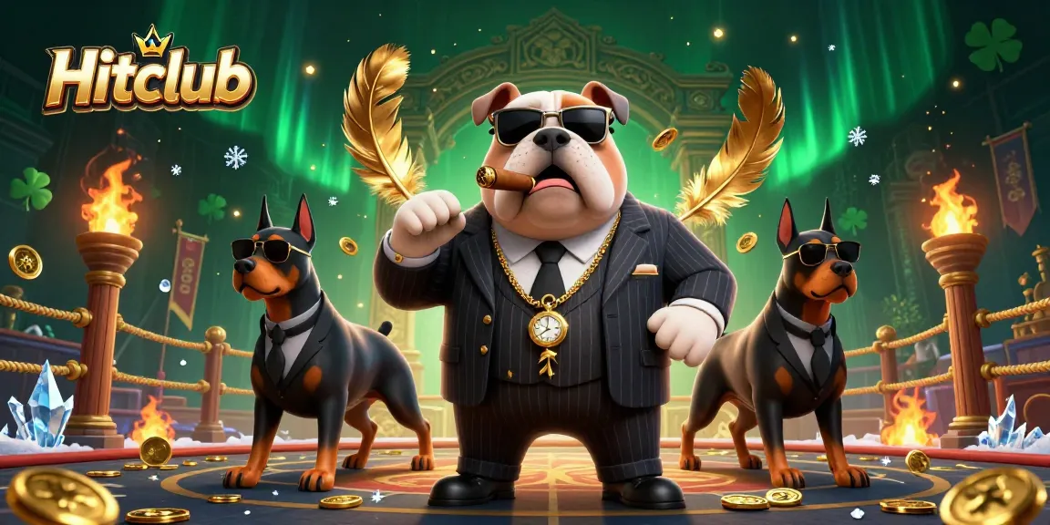 Experience Hitclub's dynamic gambling scene with a mafia bulldog and security dogs in an exciting casino