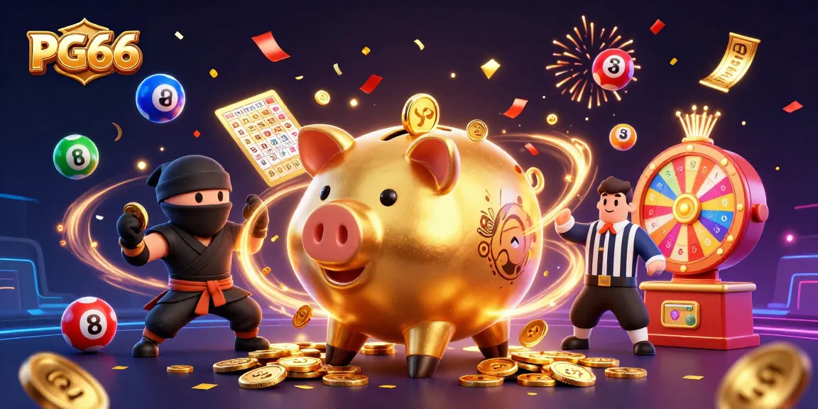 Engage with PG66's exciting lottery atmosphere as characters celebrate winning moments in a vibrant casino.