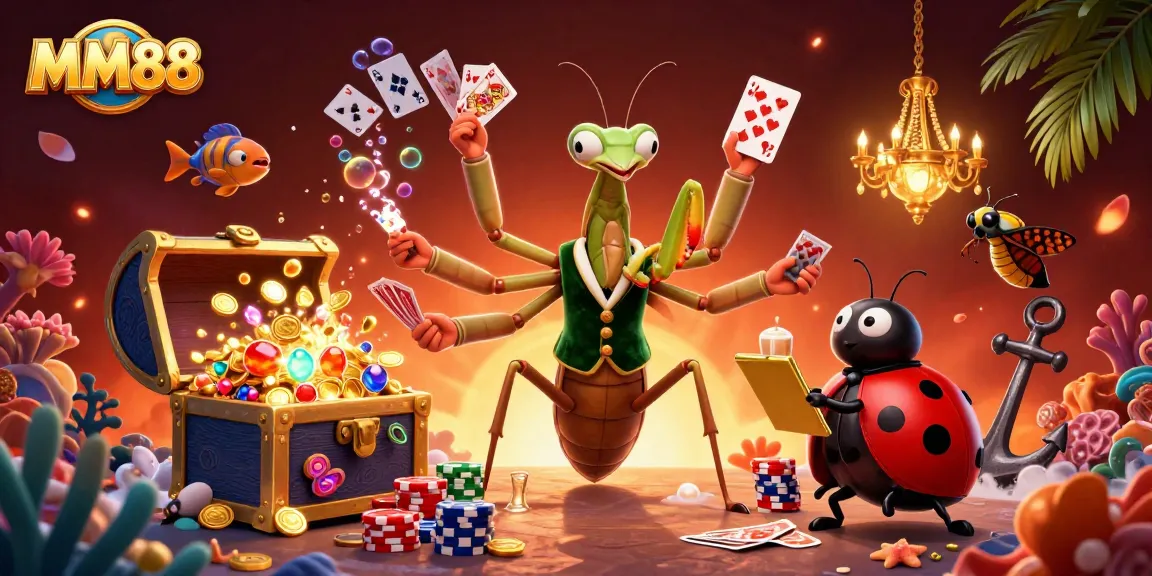 Experience MM88's vibrant casino atmosphere with a dynamic card sharp and friendly pit boss.