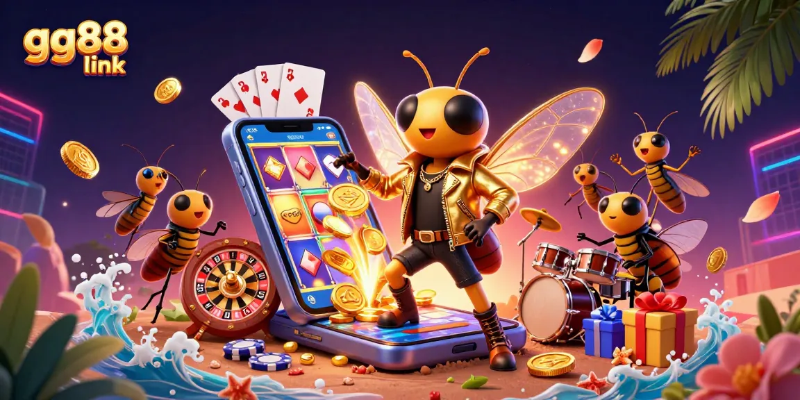 Experience the excitement of gg88 link with vibrant casino elements highlighting a dynamic 3D scene filled with winning chances.