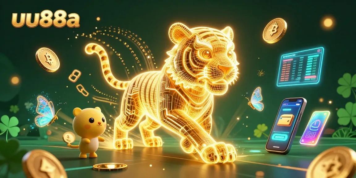 Join the excitement atuu88a, where a golden tiger leads a vibrant digital casino adventure!