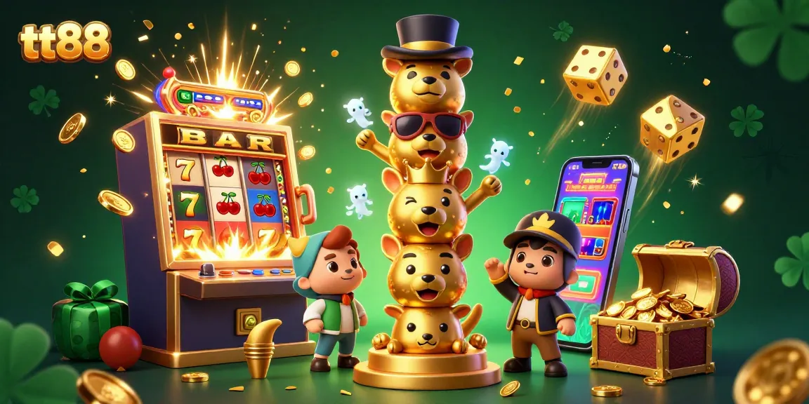 Experience the thrilling adventure at tt88 with a golden totem pole and exciting casino elements!