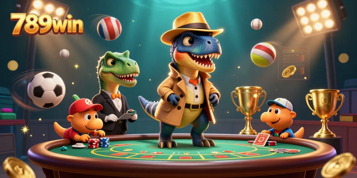 Engage with the 789win blackjack scene featuring a velociraptor card counter and a sneaky compy.