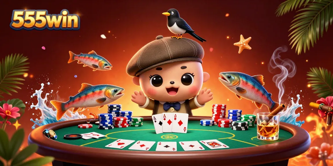 Experience thrilling poker action with 555win as playful Nessie and friends join the game.